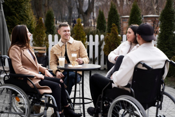 smiling NDIS participants building skills and friendships through community participation activities in Geelong.