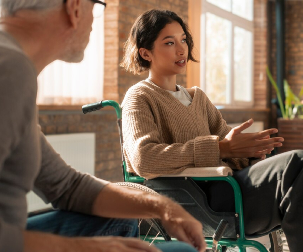 A supportive conversation with a mental health worker.